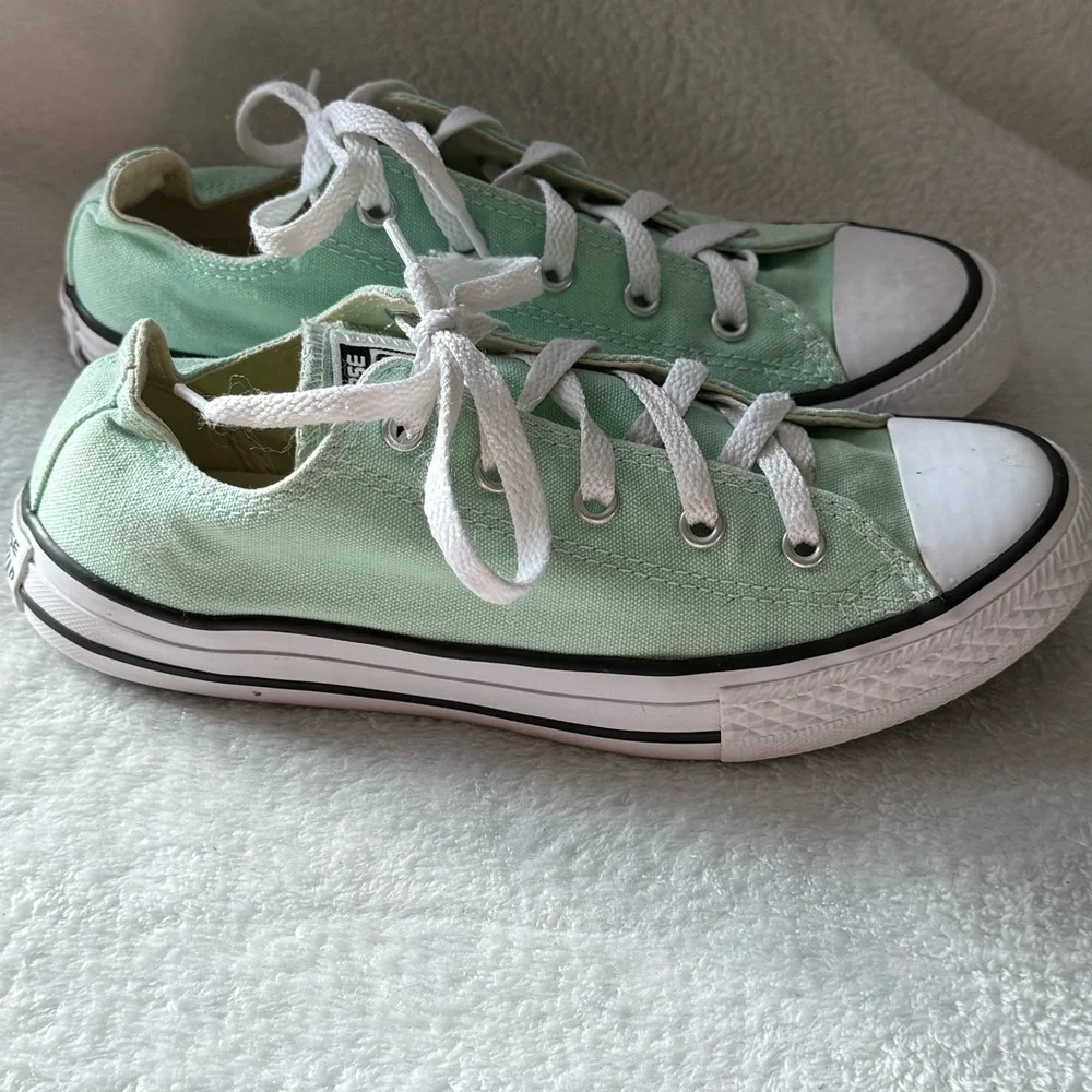 Converse Kids' Light Green Sneakers Size 3‎ Youth All Star Lace Up 336565F